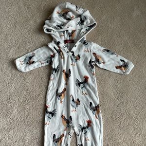 Milkbarn Baby Hooded Romper 3-6mo - Rooster